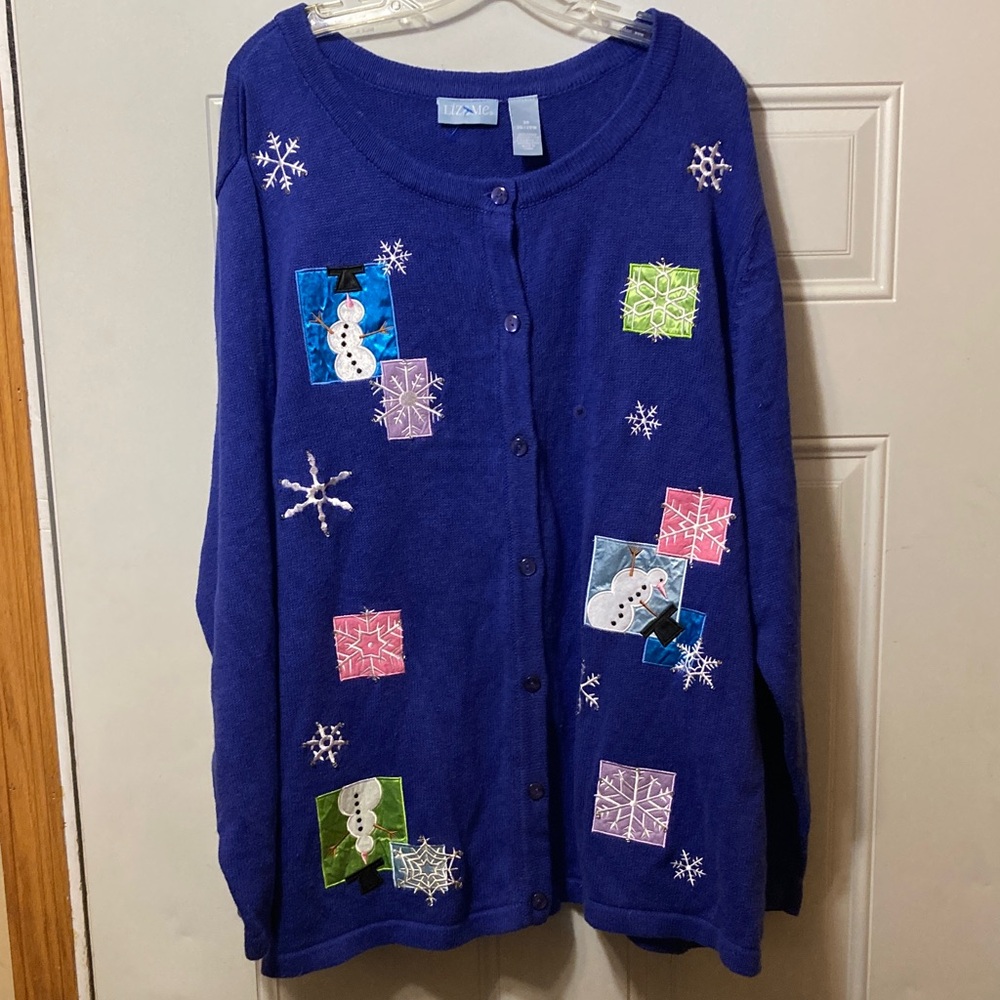 Blue Snowman Sweater 3X NWOT‎